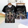 thumbnail image 4 of Traje 3D de marca de moda de verano, traje casual para hombres, pantalones cortos de manga corta para hombres, ropa deportiva juvenil, ropa de hombre de estilo chino, 4 of 5