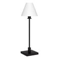 thumbnail image 1 of Henn&Hart 9" Blackened Bronze/White Metal/Fabric Table Lamp, 1 of 3