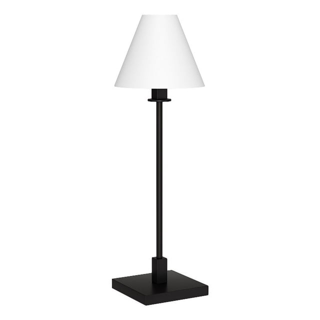Henn&Hart 9" Blackened Bronze/White Metal/Fabric Table Lamp