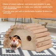 Literie de hamster Sonew, lit d'arche de hamster en bois petit animal chaud maison hamster nid jouet en bois, lit de hamster en bois