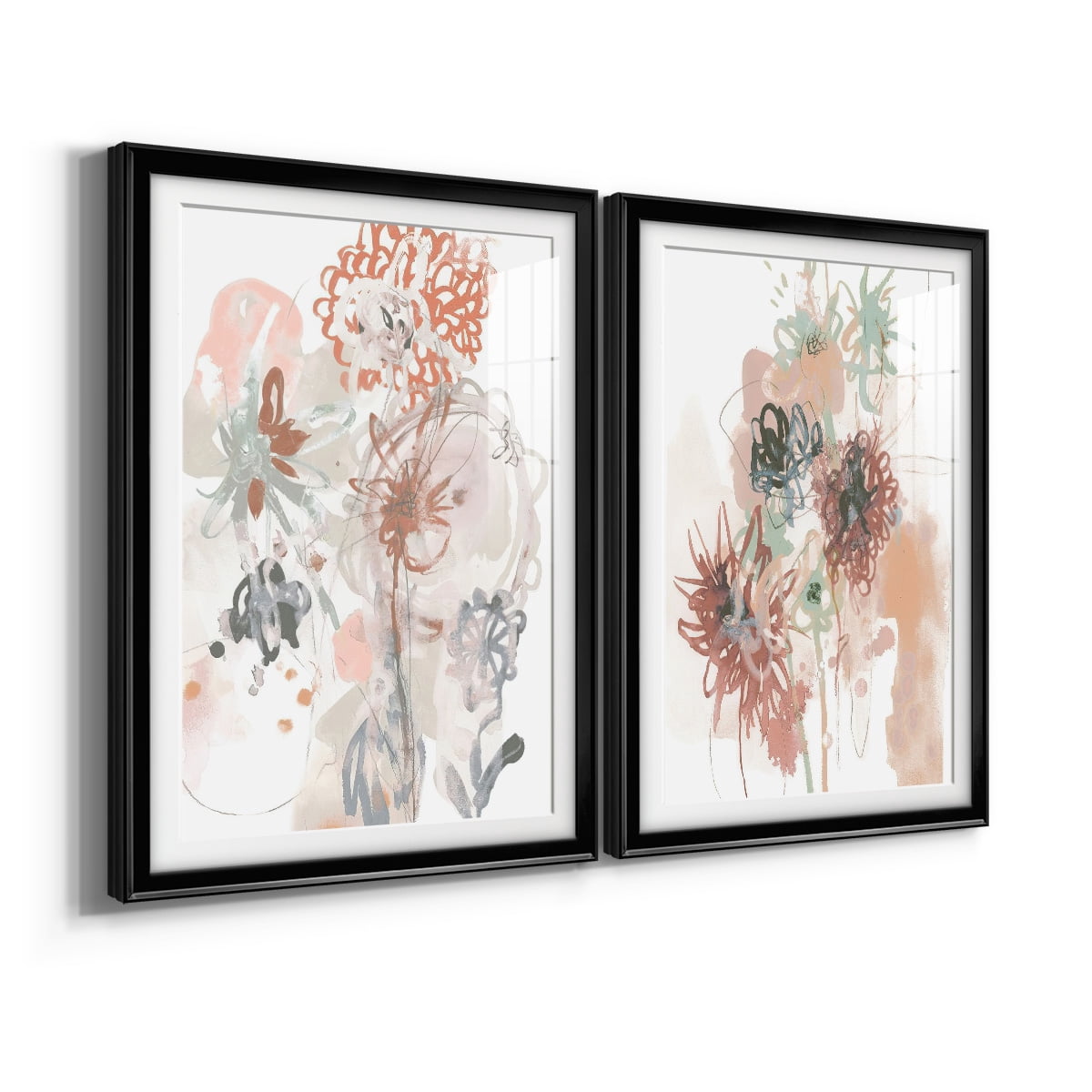 Wexford Home Petal Drift III Premium Framed Print, 26.5" x 36.5" - Ready to Hang, Black (Set of 2)