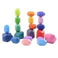 thumbnail image 2 of Bloques de construcción de piedras apiladas de arcoíris de madera para niños, juguetes educativos de iluminación cognitiva con música y colores apilados, 2 of 6