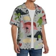 thumbnail image 4 of KLL Cute Dinosaurs Print Men's Shirt Short Sleeve Button Down Summer Cuba Beach Shirts- XX-Large, 4 of 7