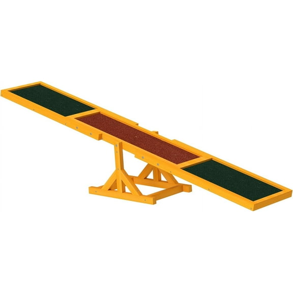 WgoodW Wooden Dog Agility Seesaw for Training and Exercise, Platform Equipment Run Game Toy, Weather Resistant Pet Supplies, 71" L x 12" W x 12" H, Natural