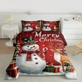 thumbnail image 2 of Manfei Merry Christmas Full Size Comforter Sets, Cartoon Snowman Bedding Comforter Set, Xmas Tree Gifts Bedding Sets, Lightweight Room Decor, Reversible 3-Piece, 2 of 8