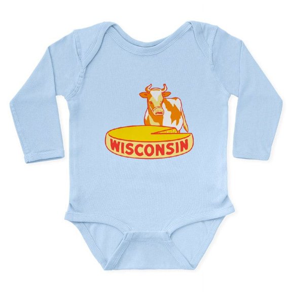 CafePress - Vintage Wisconsin Cheese Body Suit - Long Sleeve Cotton Baby Bodysuit