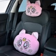thumbnail image 3 of New Cartoon Headrest Pillow Cute Car Luna Cat Head Plush Neck Pillow Car Seat Headrest Cushion Kawaii Car Accessories For Girls, 3 of 3