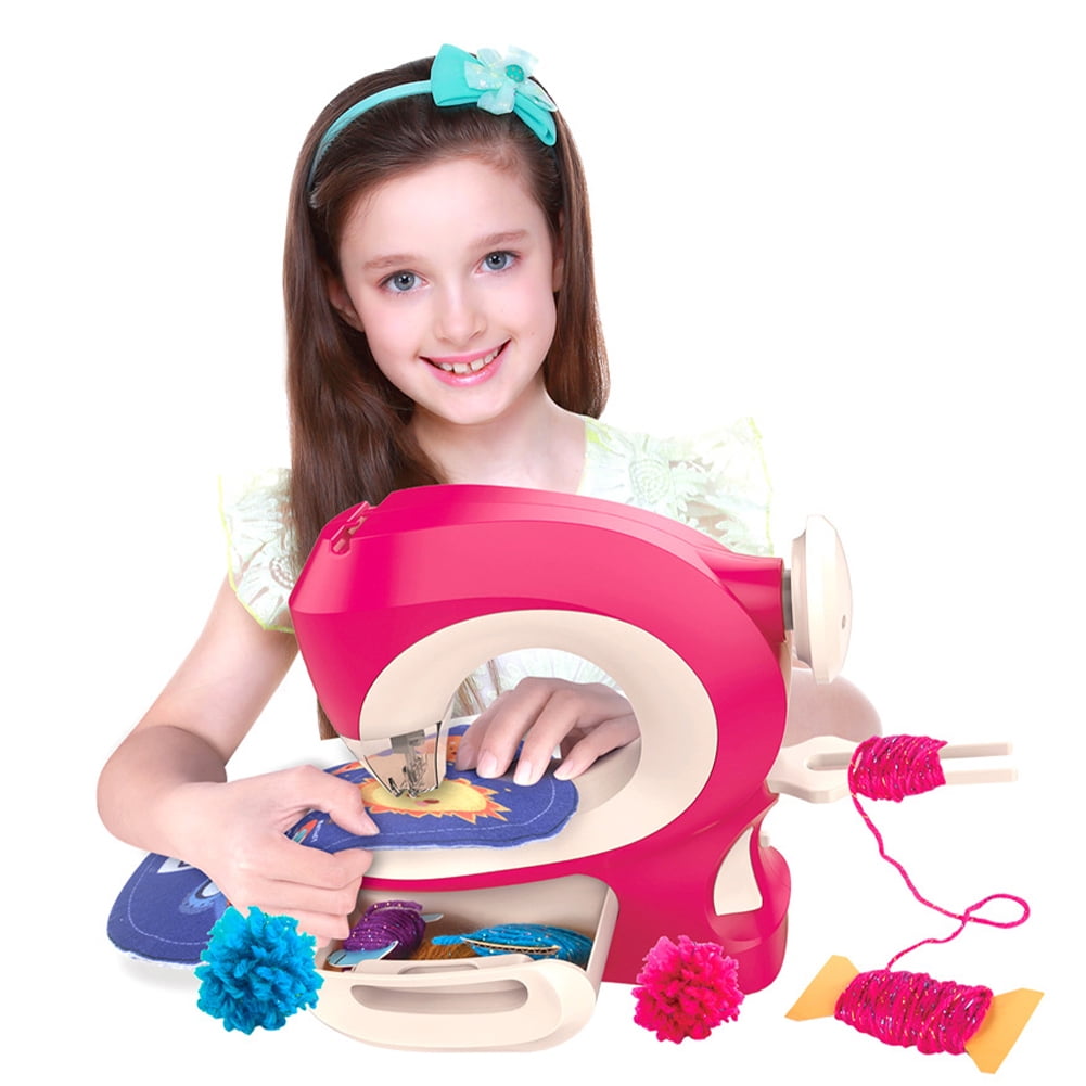 Esaierr 5-10T Toddler Baby Mini Sewing Machine Toys Portable Sewing Machine for Beginners DIY Home Travel Arts & Crafts Kids Toys for Girls