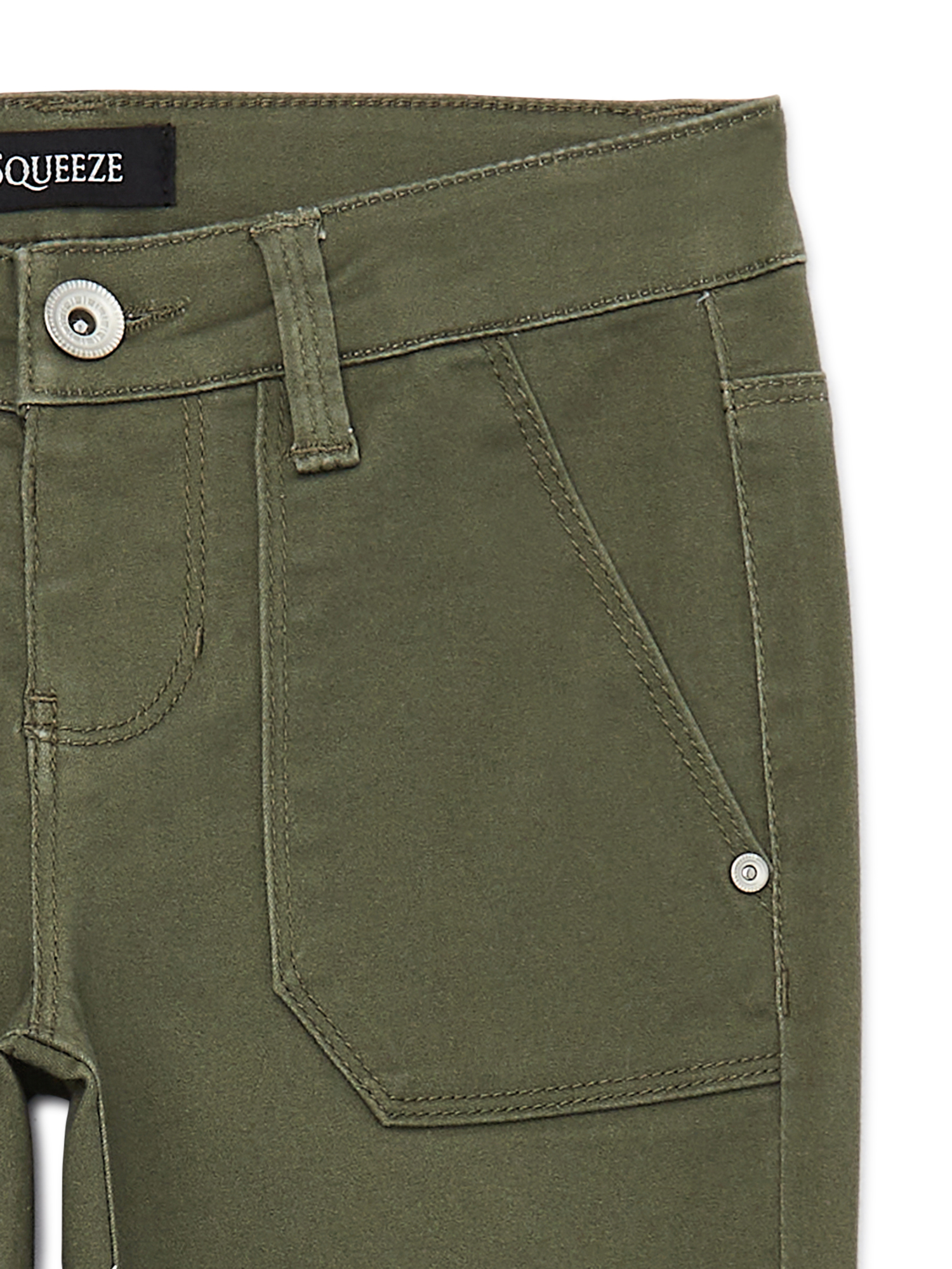 Squeeze Girls Sateen Pants with Utility Pockets, Sizes 7-12