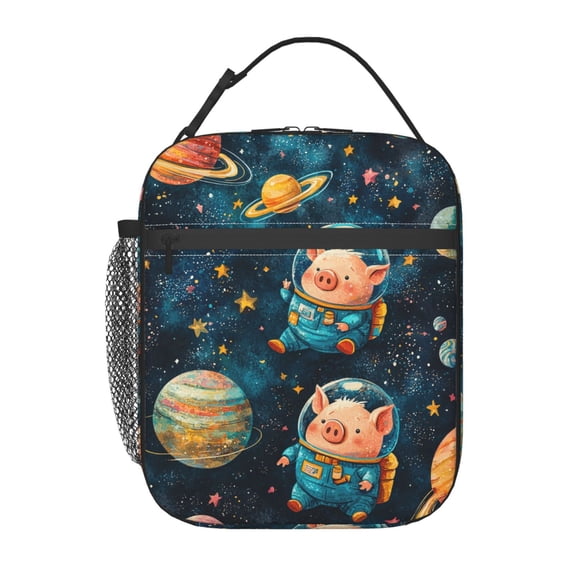 Pig Lunch Box Reusable Portable Lunch Bag Tote Bag for Work Picnic Hiking