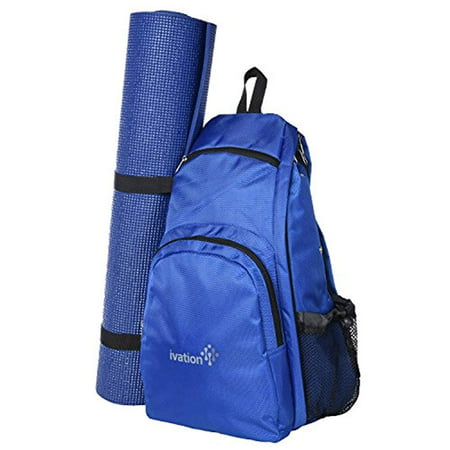 Ivation Yoga Mat Backpack Multi Purpose Crossbody Sling for Gym, Beach, Hiking or