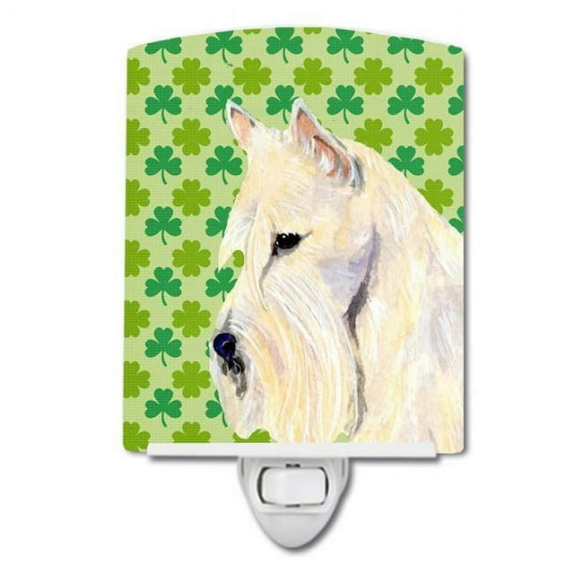 Carolines Treasures SS4461CNL Scottish Terrier St. Patricks Day Shamrock Portrait Ceramic Night Light