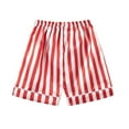 thumbnail image 5 of cfhntfmh Lounge Sets for Boys Girls Comfy Short Sleeve Buttons down Shirts Soft Wide Leg Shorts Homewear Striped Outfits, 5 of 6