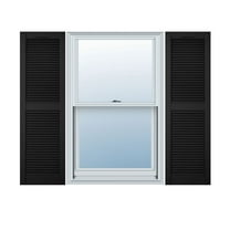 Builders Edge 15 In. x 60 In. Vinyl Louvered Shutter, (2-Pack)