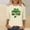 A952 Beige, variant on St. Patrick's Day Graphic Tee for Women Mixed Pattern Clover Shamrock Print Crewneck Long Sleeve Casual Loose Fit Festive Celebration Tunic Top
