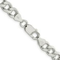 thumbnail image 4 of Auriga Fine Jewelry 925 Sterling Silver 7.5mm Curb Chain Bracelet 7 inch for Women, 4 of 6
