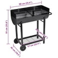 thumbnail image 3 of vidaXL Charcoal Barbecue Dakota Outdoor Garden Patio Grill Smoker BBQ Cooking, 3 of 5