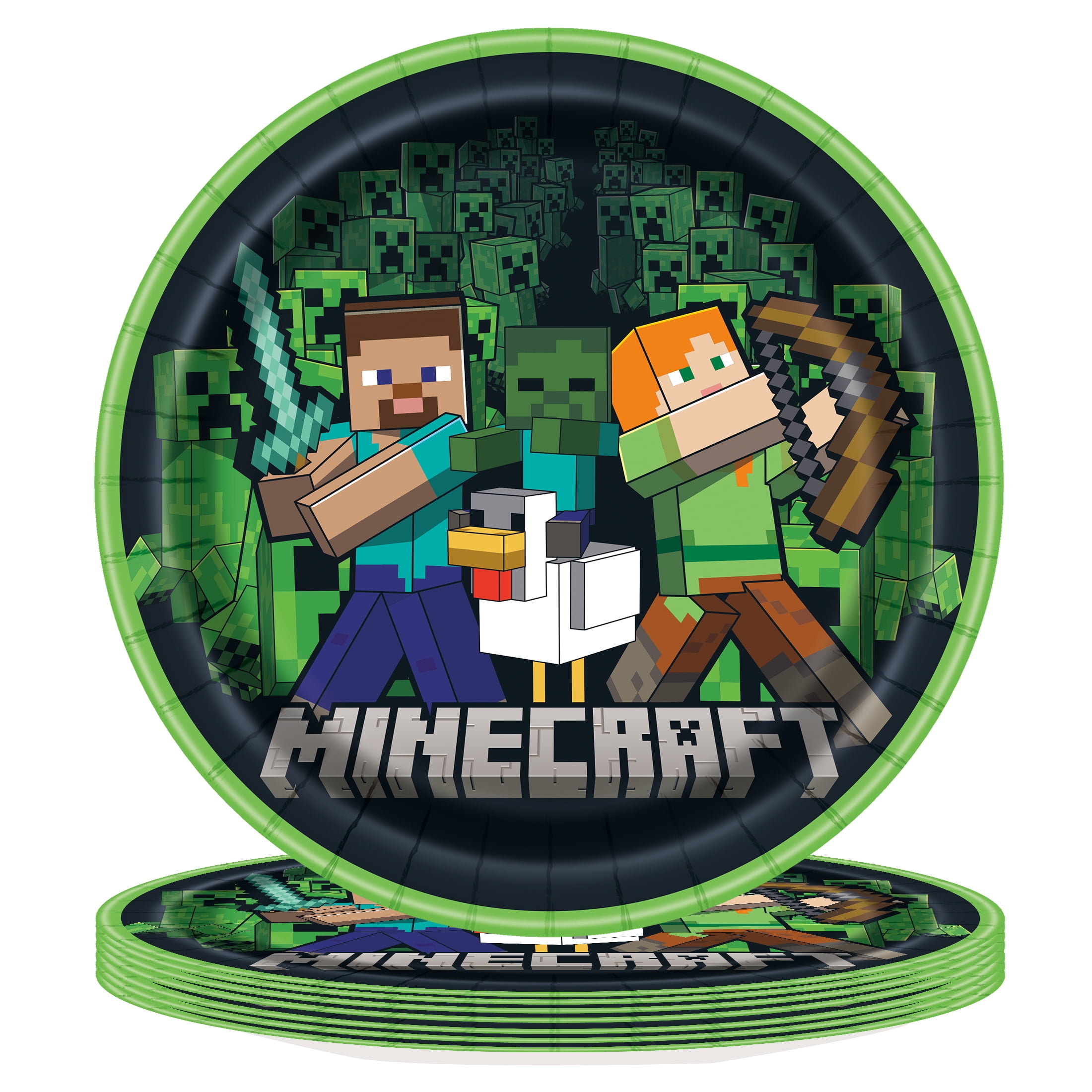 Minecraft 8 Count 8.5IN Multicolor Dinner Paper Plates