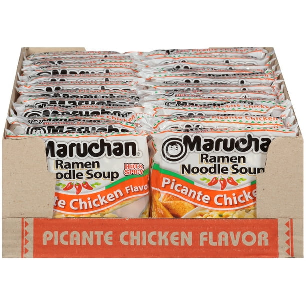 (24 Packs) Maruchan Picante Chicken Flavor Ramen Noodles, 3 oz Packaged