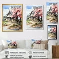 thumbnail image 4 of Designart "Bungalow Blossom by the Lake I" Landscapes Framed Wall Art - Coastal Pink Landscape Cottage Hallway Framed Wall Art Decor, 4 of 6
