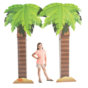Fun Express Luau Palm Tree Cardboard Archway - Tropical Party Decor for Luau Beach Hawaiian Themed Parties Receptions & Special Events - Easy Setup Durable Design - Perfect for Celebrations - 2 Piece