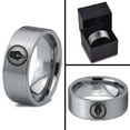 thumbnail image 4 of Tungsten Writing Writer Ink Fountain Pen Band Ring 8mm Men Women Comfort Fit Gray Flat Cut Brushed Polished, 4 of 4