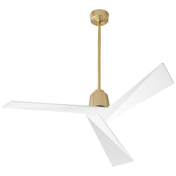 54 inch 3 Blade Ceiling Fan-Aged Brass/White Finish Bailey Street Home 766-Bel-4539721