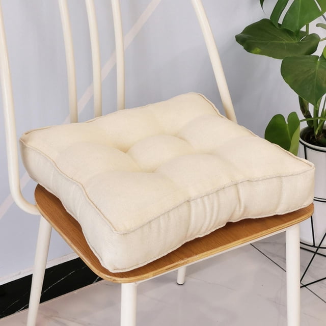 Cojín de asiento suave y grueso Cojines de asiento Cojín de asiento de color sólido Relleno de Pp Almohada cómoda y cálida para la decoración Beige Baoblaze cojines de asiento