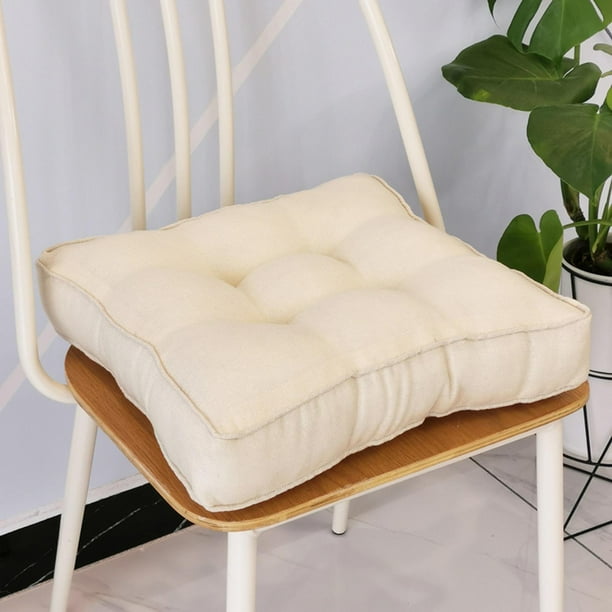 Cojín grueso para silla, almohadillas para asiento, cojín para asiento de color sólido, almohada cálida y acogedora para sofá de oficina, decoración Beige Macarena cojines de asiento