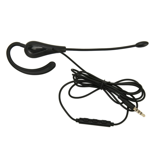 Single Ear Headset, Wired Black Monaural Headset Comfortable Rugged Plug and Play Noise Cancelling with Microphone for Call Center for Computers 3.5mm,Type C