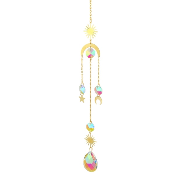 Atrapasueños de cristal, parasol colgante de prisma de cristal para hacer arcoíris, regalo de hadas para decoración del hogar y el coche de ventana