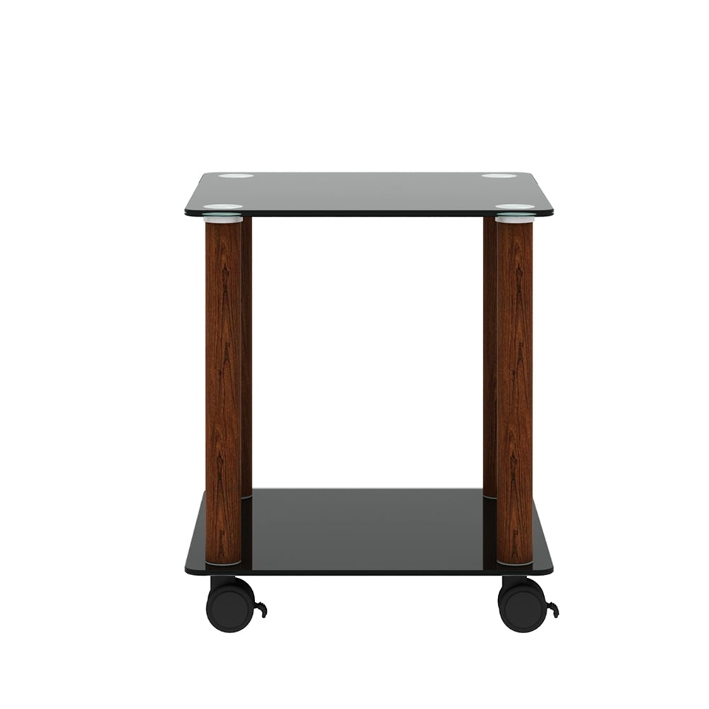 Kadyn End Table, 2-Tier Bedside Table with Storage Shelve, Side Table for Living Room Bedroom, Black + Walnut Kadyn End Table, 2-Tier Bedside Table with Storage Shelve, Side Table for Living Room Bedroom, Black + Walnut