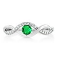 thumbnail image 2 of Gem Stone King 0.61 Ct Round Green Simulated Emerald 925 Sterling Silver Ring, 2 of 3