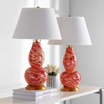 thumbnail image 3 of Safavieh Éclairage Collection Couleur Tourbillonne Rouge / Blanc 29 Pouces Chambre Salon Bureau Maison Table de Chevet Lampe (Lot de 2) - Ampoules LED Inclus, 3 of 5