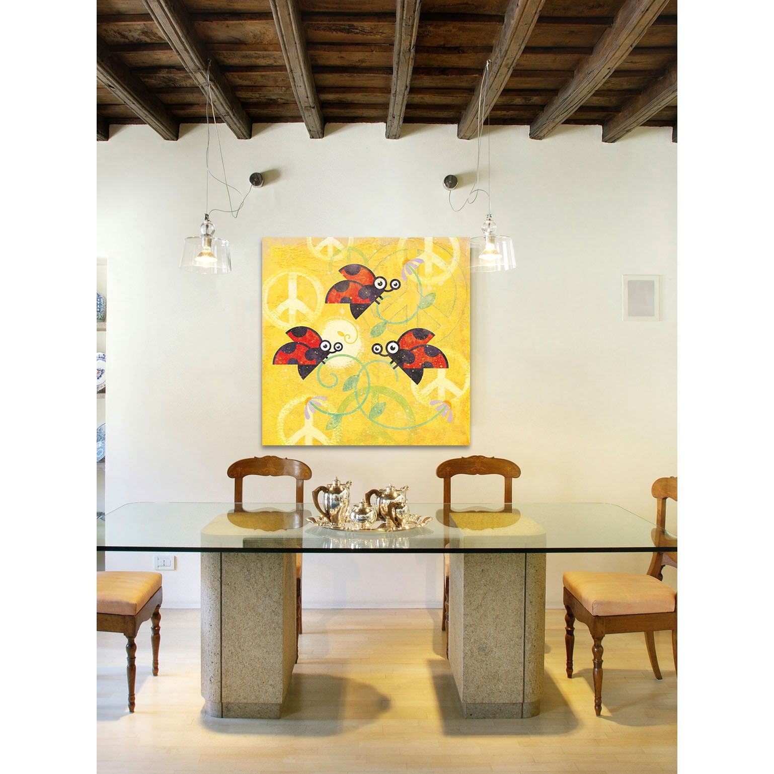 Marmont Hill "Peace Sign Ladybugs V" Painting Print on Canvas