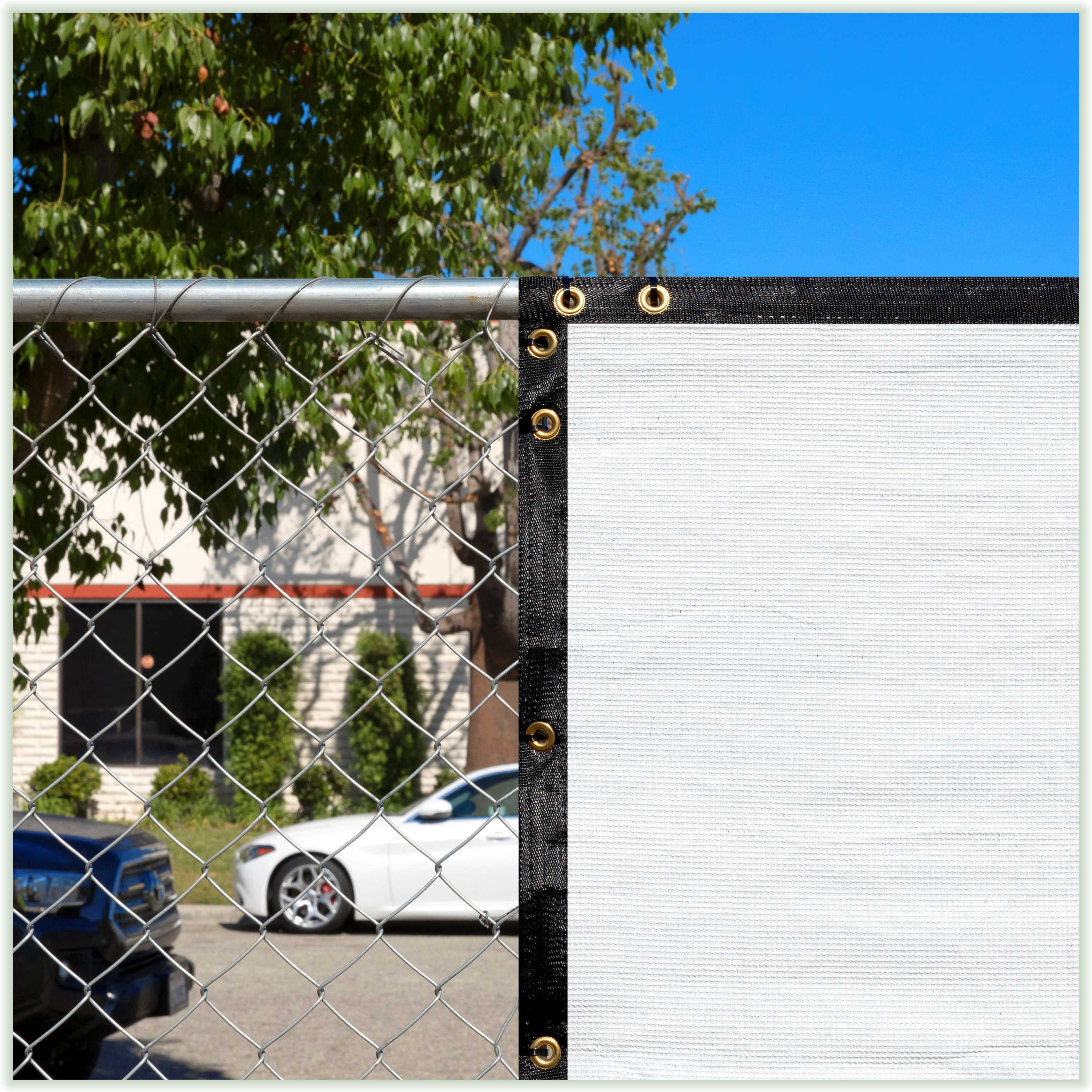 ColourTree 6' x 50' White Fence Privacy Screen Windscreen Cover Shade Fabric Cloth, 90% Visibility Blockage, with Grommets, Heavy Duty Commercial Grade, Zip Ties Included - (We Make Custom Size)