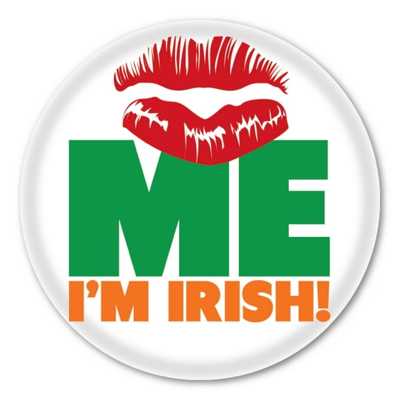 Kiss Me, I'm Irish Circle Button with Magnetic Badge Back