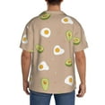 thumbnail image 3 of Susaid Egg and Avocado Print Men's Polo Shirts Button Down Short Sleeve Casual Summer Beach Vintage Shirts for Men-XX-Large, 3 of 5