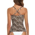 thumbnail image 6 of RELLECIGA Women's V Neckline Tankini Top Bathing Suits Ruched Swimwear, 6 of 7