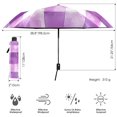 thumbnail image 3 of FORMRS Travel Umbrella Folding Auto Open Close Windproof Rain UV Protection, Purple and White Pattern, 3 of 8