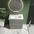 thumbnail image 3 of CITTANEO 30" Bathroom Vanity with Ceramic Sink, Contemporary Bathroom Cabinet with 3 Drawers, Gray, 3 of 6
