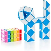 CUBIDI® Magic Snake Cube | Fidget Snake Toy for Kids | Travel Toys for Kids Ages 4-8 | Great Gift for Boys and Girls Birthday, Christmas, Stocking Stuffers - 36 Blocks | 0.9 inch x 0.7 inch | Blue