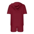 thumbnail image 7 of Maean Women's Two Piece Outfits Shorts Sets Summer Sweatsuit Sets Short Sleeve Hoodie and Bottoms with Pockets, 7 of 7