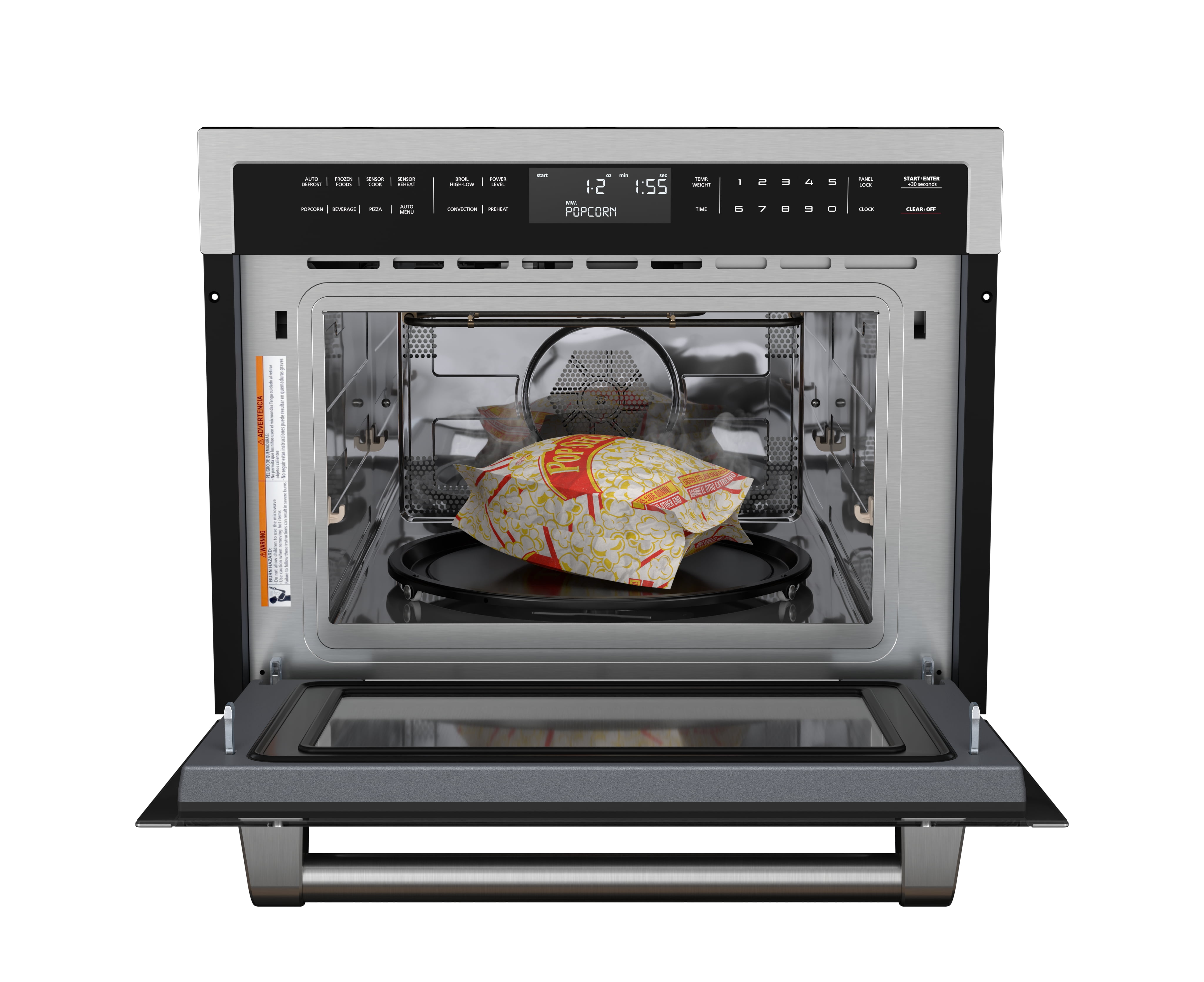 24 In. Black Stainless Steel Built-in Convection Microwave Oven with Speed and Sensor Cooking, 1.6 cu ft