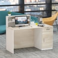thumbnail image 5 of Timechee 55.1"W 43.3"H Rectangular Wood Reception Desk With Lockable Drawer, 5 of 5