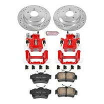 PowerStop Rear Z23 Evolution Sport Brake Pad and Rotor Kit with Red Powder Coated Calipers Fits: FORD Select Models KC1306A