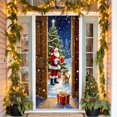 thumbnail image 1 of Housse de Porte de Noël, Décoration en Tissu Polyester avec Design Père Noël, Rideau de Porte Festif pour Usage Intérieur et Extérieur, 90 x 180 cm, Multicolore, 1 of 6