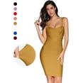 thumbnail image 3 of Women's Celebrity Bandage Bodycon Dress Strap Party Pencil Dress, 3 of 3