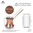 thumbnail image 2 of Cafetera Hakan de cobre turco de 250 ml hecha a mano, 2 of 9