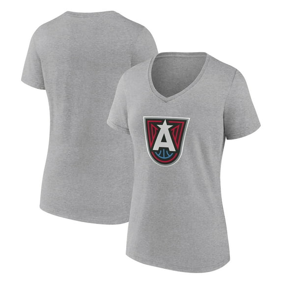 Women's  Gray Atlanta Dream Primary Logo V-Neck T-Shirt